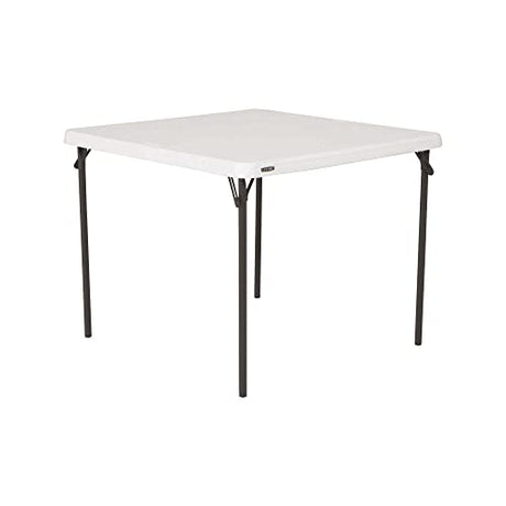 LIFETIME 80783 37-Inch Commercial Grade Square Folding Card Table, White Granite LIFETIME