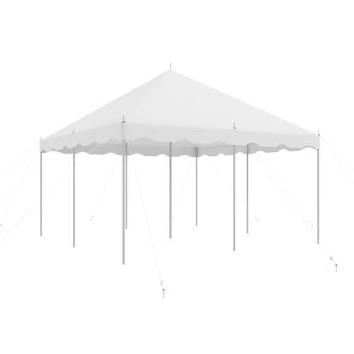 EROMMY 15x15ft Pole Party Tent, Heavy Duty Outdoor Canopy with Carry Bags, Large White Event Tent for 40 People, Ideal for Parties, Weddings, and Gatherings EROMMY