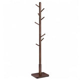 VASAGLE Solid Wood Coat Rack, Free Standing Hall Coat Tree with 8 Hooks, 3 Height Options, for Coats, Hats, Bags, Purses, for Entryway, Hallway, Rubberwood Hooks and Pole, Dark Walnut URCR010W01 VASAGLE