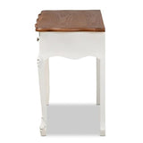 Baxton Studio Sophie Classic Traditional French Country White and Brown Finished Small 3-Drawer Wood Console Table Baxton Studio