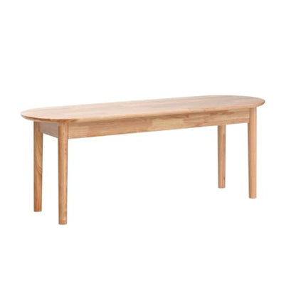 Livinia Aslan 47" Malaysian Oak Round Wooden Dining Bench/Solid Wood Bedroom Entry Way Kitchen Corridor Bench (Natural Oak) - WoodArtSupply