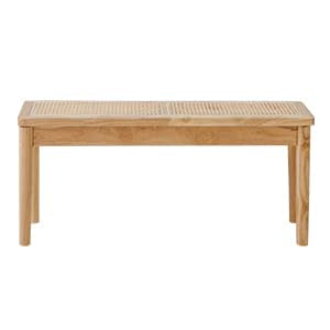 Jimenuco 40" Wooden Dining Bench with Hand Woven Rattan Seat,Solid Wood Bench for Entryway,Living Room,Kitchen and Bedroom（Nature Wood，18" H Jimenuco