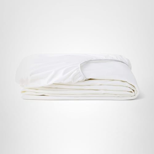 Tuft & Needle Queen Mattress Protector - Waterproof, Liquid-Proof, Sleeps Quiet, Fitted Sheet Style, Soft and Comfortable, White Tuft & Needle