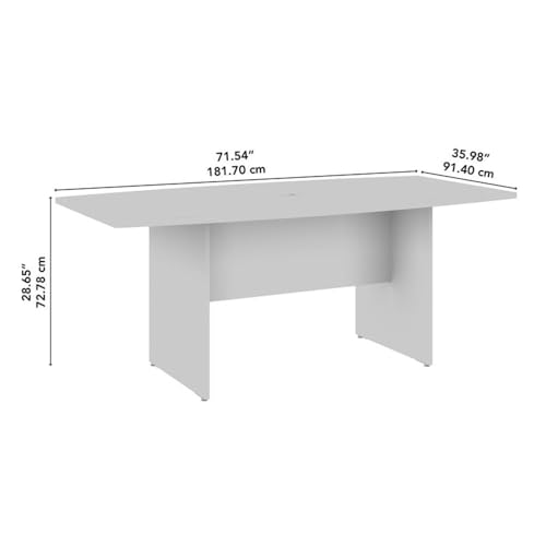 Pemberly Row 72W Boat Shaped Conference Table in Hickory - Engineered Wood Pemberly Row