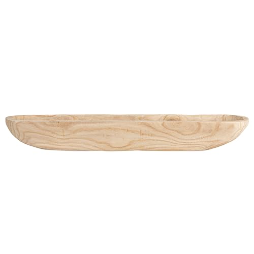 Creative Co-Op Paulownia Wood Oval Bowl | Brown | 22.75" L x 6" W x 3.25" H | Creative Co-Op