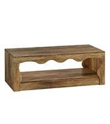 Tribesigns Rectangle Coffee Table, 47-Inch Farmhouse Coffee Tables for Living Room, 2-Tier Wooden Rectangular Accent Center Low Cocktail Tea Table with Open Storage Shelf, Rustic Brown Tribesigns