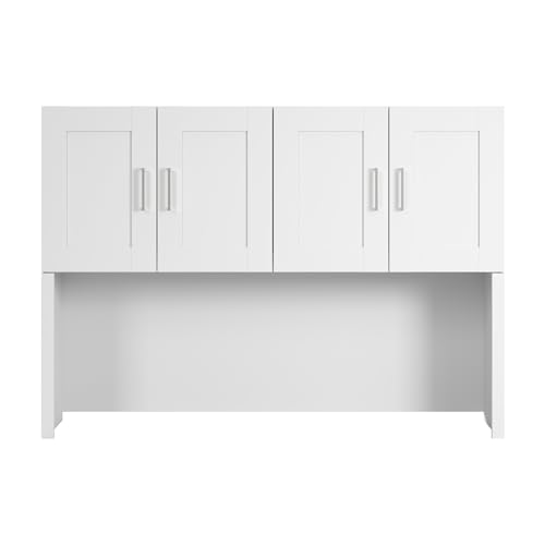Bush Business Furniture Hampton Heights 60W Computer Hutch in White, Desk Attachment for Home Office or Professional Workspace Bush Business Furniture