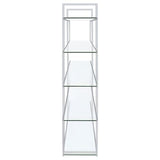 Coaster Home Furnishings Contemporary Zig Zag Chrome Bookcase with Clear Glass Shelves Coaster Home Furnishings