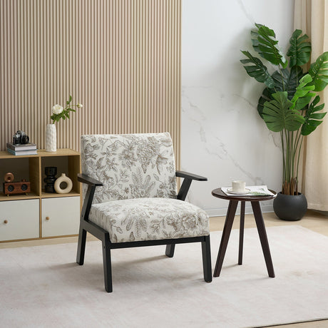 Mid-Century Modern Lounge Armchair - Seat Cushion (Beige + Grey) HouseOfZazla