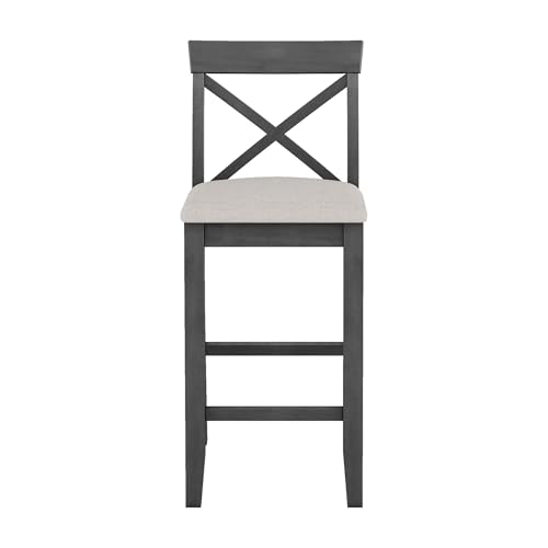 LUMISOL 3 Piece Pub Table and Chair Set, Small Wood Counter Height Table Set, 3 Piece High Top Dining Table Set for Breakfast Nook, Gray LUMISOL