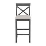 LUMISOL 3 Piece Pub Table and Chair Set, Small Wood Counter Height Table Set, 3 Piece High Top Dining Table Set for Breakfast Nook, Gray LUMISOL