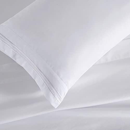 Manyshofu Extra Deep Pocket King Size Sheets - Hotel Luxury 1800 Thread Count Sheets & Pillowcases - Microfiber Bedding Set up to 24" Mattress - Pure White Bed Sheets 18-24 Inch Deep Pockets - 4 Piece