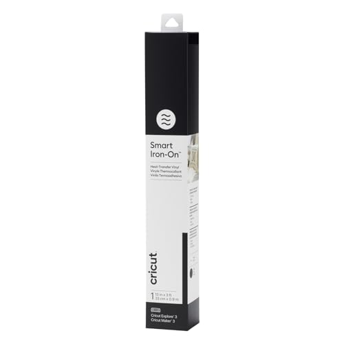 Cricut Smart Iron On, Black - 3ft Roll (13'x36') Heat Transfer Vinyl for Maker & Explore Machines- Matless Cutting for Long cuts up to 12ft Cricut