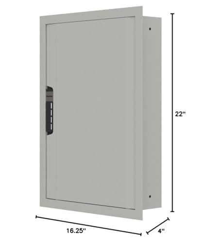 SnapSafe In Wall Gun Safe and Money Safe, Light Grey, 75413 - Hidden Safe Provides Security for your Firearms & Valuables, Keypad Entry - Fits Between 2 Wall Studs, Flush Mount, Ideal for Home, Office SnapSafe