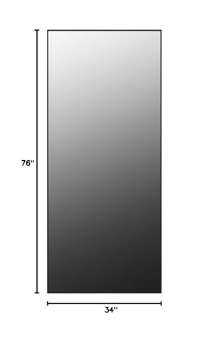 GLSLAND 76"x34" Full Length Mirror Extra Large Hanging or Leaning Rectangle Mirror Aluminum Alloy Thin Frame Bedroom Floor Dressing,Black GLSLAND