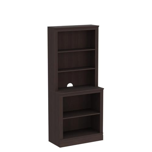 JAHRSTIM Dark Cherry 5-Tier Floor Standing Bookshelf for Home and Office Storage JAHRSTIM