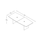 Atlin Designs Boat Shaped Conference Table with Wood Base in Storm Gray Atlin Designs