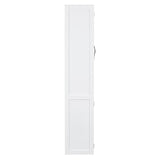 Merax Full Size Murphy Bed Wall Bed with Shelves, Drawers and LED Lights,White Merax