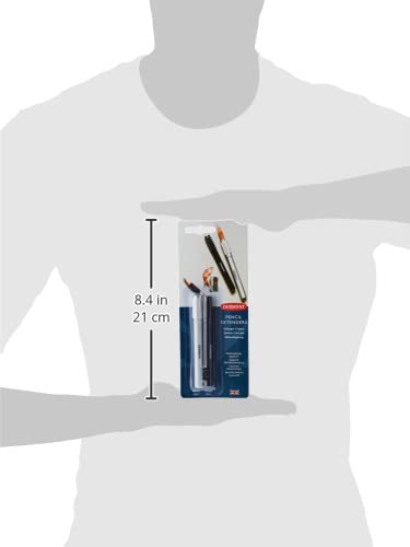 Derwent Pencil Extender Set, Silver and Black, for Pencils up to 8mm, (2300124) Derwent