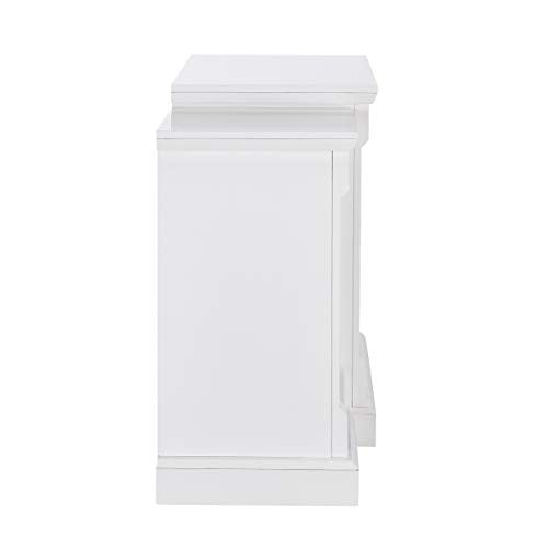 SEI Furniture Gallatin Faux Stone Electric Fireplace with Bookcases, New White SEI Furniture