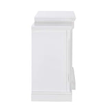 SEI Furniture Gallatin Faux Stone Electric Fireplace with Bookcases, New White SEI Furniture