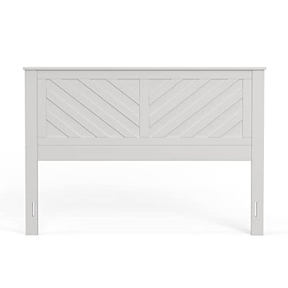 Glenwillow Home LaFerme Queen Size Wood Panel Headboard in Gloss White - WoodArtSupply