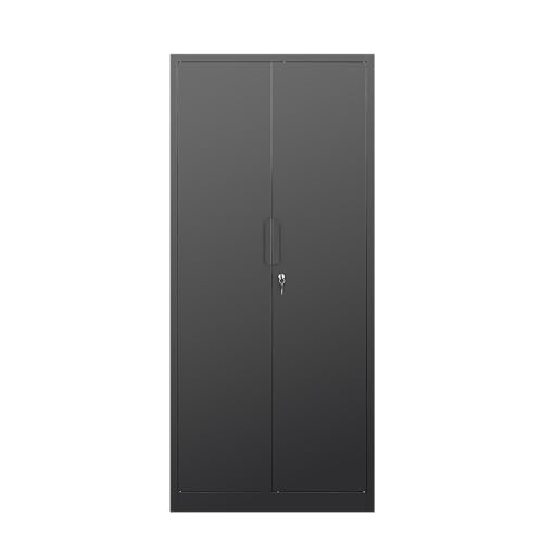 HOMOFFICE Metal Garage Storage Cabinet with Lock, 71" Tall Steel Storage Locker with 4 Adjustable Shelves, Heavy Duty Metal Cabinet for Garage, Office, Home, 31.5”W × 16.5”D, Black HOMOFFICE