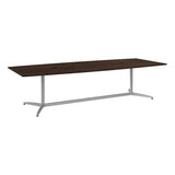 BOWERY HILL 120W x 48D Boat Shaped Conference Table in Black Walnut BOWERY HILL