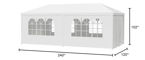 BBBuy 10’X20’ Outdoor Canopy Tent Camping Gazebo Storage Shelter Pavilion Cater Events w/Removable Sidewalls for Backyard BBQ Camping Picnic Party Wedding Ceremony, Easy Assemble and Remove BBBuy