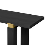 63" Modern Minimalist Console Table with Open Bottom Storage Shelf, Versatile Buffet Sideboard, Solid Wood Sofa Side Table with Metal Accents for Entryway, Hallway and Living Room (Black-05) HZSMHDZKJ