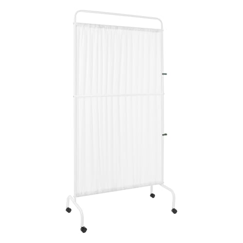 Portable Room Divider, 70.9" H Medical Privacy Screen with Lockable Casters Folding Partition Screen with Oxford Cloth for Hospitals Beauty Salons Nursing Homes 35.4" Wx70.9 H (White) LOONGWEIA