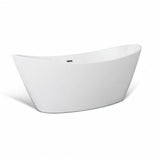 Empava Luxury 67 inch Acrylic Freestanding Bathtub Contemporary Soaking Tub with Overflow and Drain White BT518 Empava
