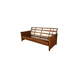 HomeStock Futon Frame Full Size Convertible Sofa Bed Solid Hardwood Weathered Brown Frame Only HomeStock