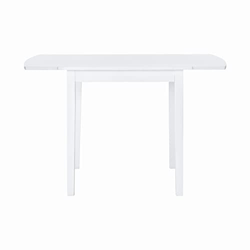 Linon White 30" Square 30" X 48" Fully Extended Torino Drop Leaf Table - WoodArtSupply