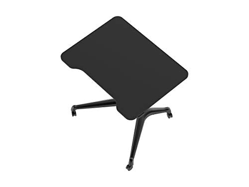 Monoprice Gas‑Lift Height Adjustable Sit‑Stand Mobile Rolling Workstation Laptop and Computer Desk V2 - Max Weight Capacity 99 Lbs, Mobile Stand for Presentations or an Active Work Lifestyle, Black Monoprice