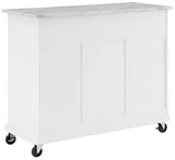 Crosley Furniture Avery Rolling Kitchen Island Storage Cart with Shelves, Microwave Stand, Coffee Bar, Distressed White Crosley Furniture