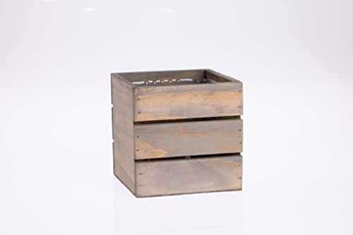 Wood Planter Box with Wine Crate Styled, 5 Inch Square, Rustic Barn Wood, Plastic Liner, Wedding Flowers Holder, Home and Venue Decor, (5x5 Wine Crate Set of 4) Collection by Tiffany