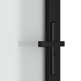 Interior Door 36.6"x79.3" Black Matt Glass, Aluminum Frame, Modern Frosted Tempered Glass Panel, Privacy Room Divider for Home Office, Easy Assembly Zeehear