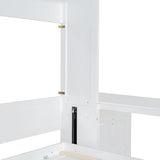 Virubi Queen Horizontal Murphy Bed with Desk and Storage Cabinets,Wood Murphy Wall Bed Queen Size Fold Up Bed Adult Murphy Bed Cabinet Queen Hideaway Bed for Guest Room Living Room Bedroom (White) Virubi