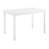 Walker Edison 4 Person Modern Farmhouse Wood Small Dining Table with 4 Chairs Set for Dining Room Kitchen, 48 Inch, White Walker Edison