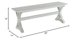 Boraam Jamestown Bench, Dining Height, Antique White Boraam