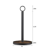 OROPY Paper Towel Holder Countertop with Heavy Duty Wood Base, Farmhouse Paper Towel Roll Stand for Kitchen Counter fits Standard and Jumbo Size Paper Towels (Brown) OROPY