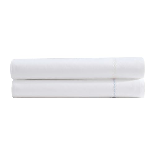 Laura Ashley - Sheet Set, Breathable Cotton Percale Bedding with Matching Pillowcases, Soft Home Decor (Scallop White, Twin) Laura Ashley