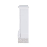 SEI Furniture Jacksdale Faux Stone Accent Electric Hidden Media Shelf Fireplace, White SEI Furniture