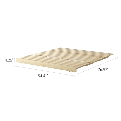 MUSEHOMEINC Wooden Futon Frame Space-Saving Modern Futon Frame Full Size 2 in 1 Design Bed Frame Convert Chair,Sofa,Bed Perfect for Modern Living Spaces (Full) MUSEHOMEINC