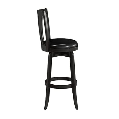 Hillsdale Savana Wood Bar Height Kitchen Stool, 29.5" High, Black - WoodArtSupply