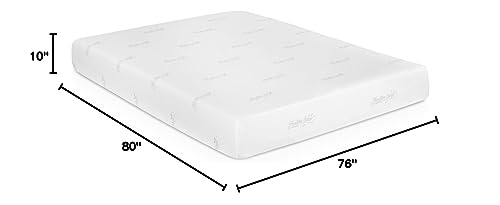 Furinno Angeland Luxury III Gel Infused Memory Foam Mattress/CertiPUR-US Certified/Pressure Relieving/Hypoallergenic, 10-Inch, King,White