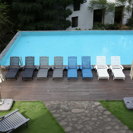 HDPE Chaise Lounge Chair Outdoor with Adjustable Backrest HouseOfZazla