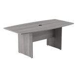 Bush Business Furniture Boat Shaped Conference 4-6 People with Wood Base | Stylish 6 FT Table for Office Boardrooms and Training Rooms, 72W x 36D, Platinum Gray Bush Business Furniture