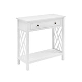 Coventry 32-Inch Wood Console Table with Drawer & Lower Shelf – Traditional to Contemporary Sofa Table with Open Side Accent Design for Entryway, Hallway or Living Room by Alaterre Furniture (White) Alaterre Furniture